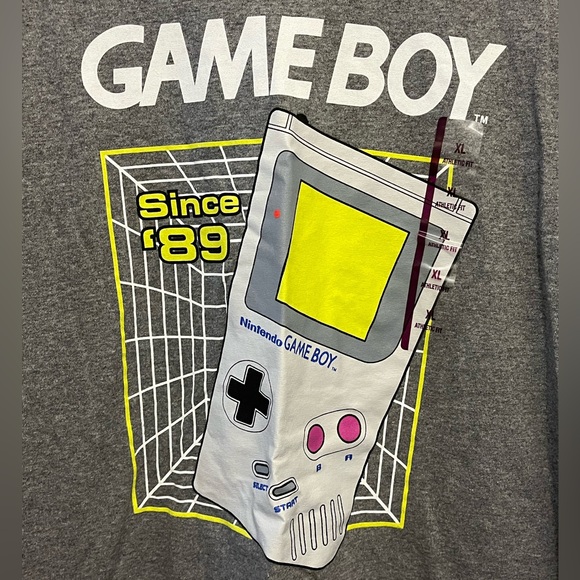 Nintendo Game Boy Retro Grey Graphic T-Shirt - Picture 3 of 4